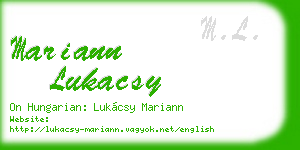 mariann lukacsy business card