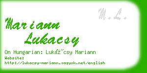 mariann lukacsy business card